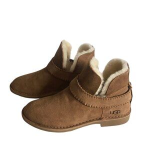 UGG McKay Boots Womens Size 10 Chestnut Brown Suede Shearling Lined Ankle